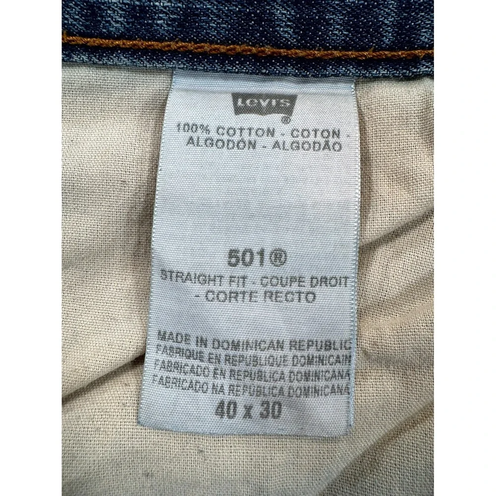 Vintage Levi's 501 Original Jeans Mens 40x30 Blue Denim Straight Leg Button Fly
